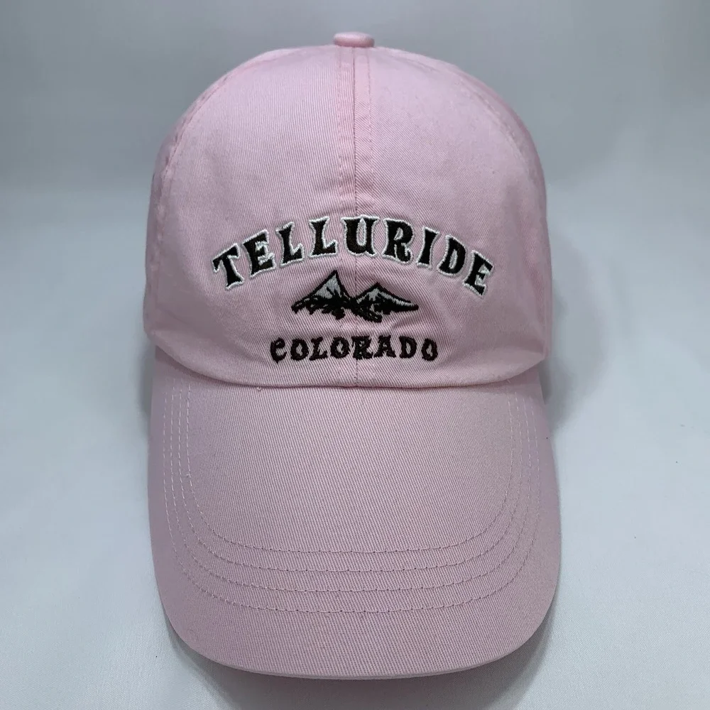 Telluride Colorado Hat Pink Adjustable Strap OSFM Baseball Cap Travel Souvenir
